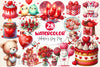 Red Valentines Day Prep Clipart Bundle 2