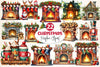 Christmas Fireplace Clipart Bundle 2