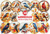 Fall Stained Glass Birds Clipart Bundle