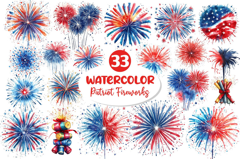 Patriot Fireworks 4th Of July Fireworks Clipart Bundle - CraftNest - Digital Crafting and Art