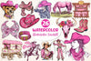 Pink Chinoiserie Cowgirl Clipart Bundle 2
