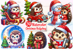 Christmas Cute Hedgehog Clipart Bundle - CraftNest - Digital Crafting and Art