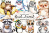 Cartoon Beach Pals Animal Clipart Bundle