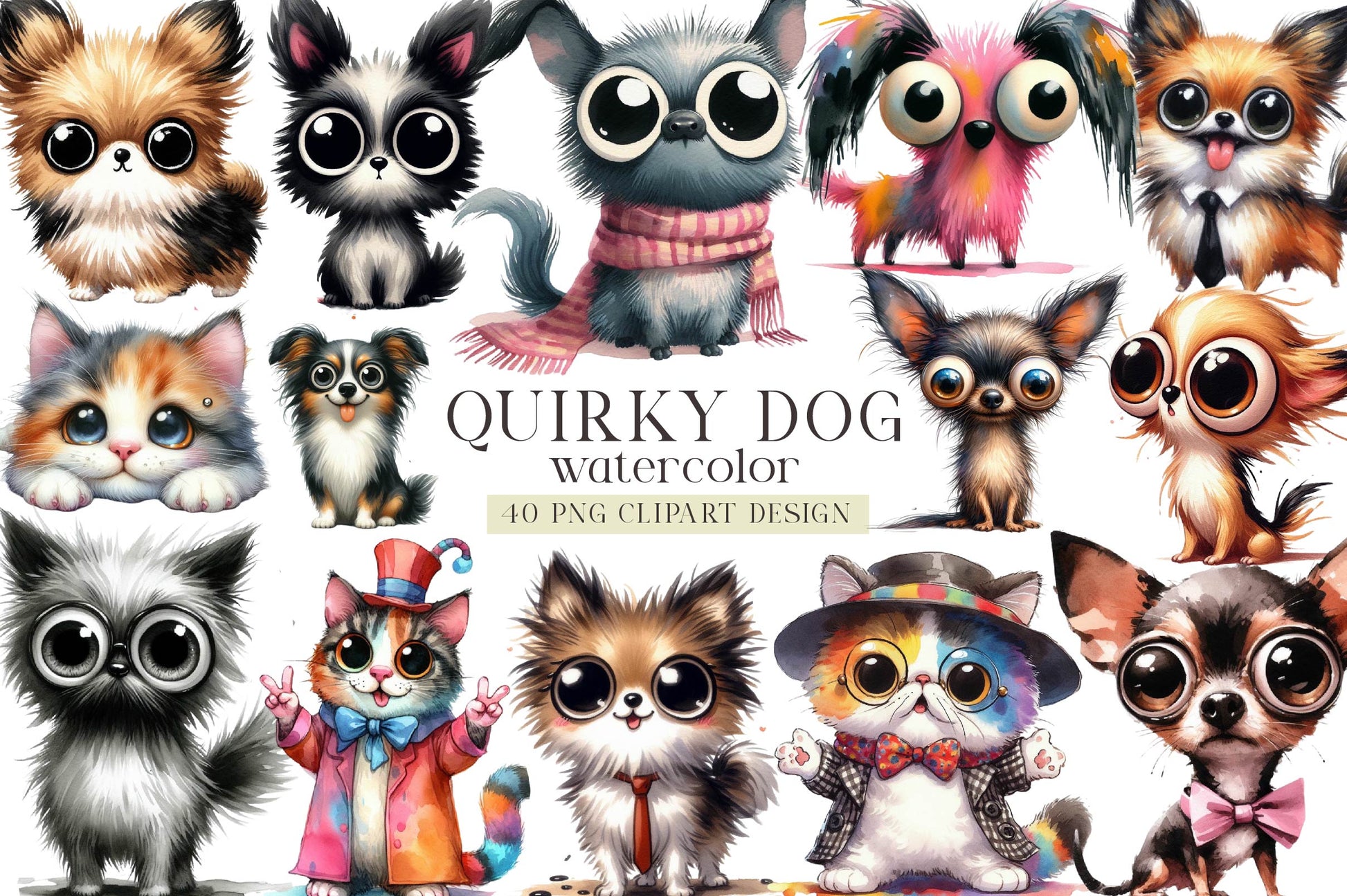 Quirky Dog Clipart Bundle - CraftNest - Digital Crafting and Art