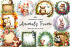 Woodland Forest Animals Frame Clipart Bundle