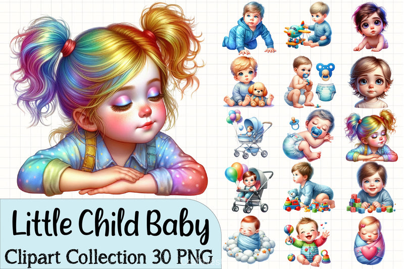 Cute Baby Clipart Bundle - CraftNest - Digital Crafting and Art