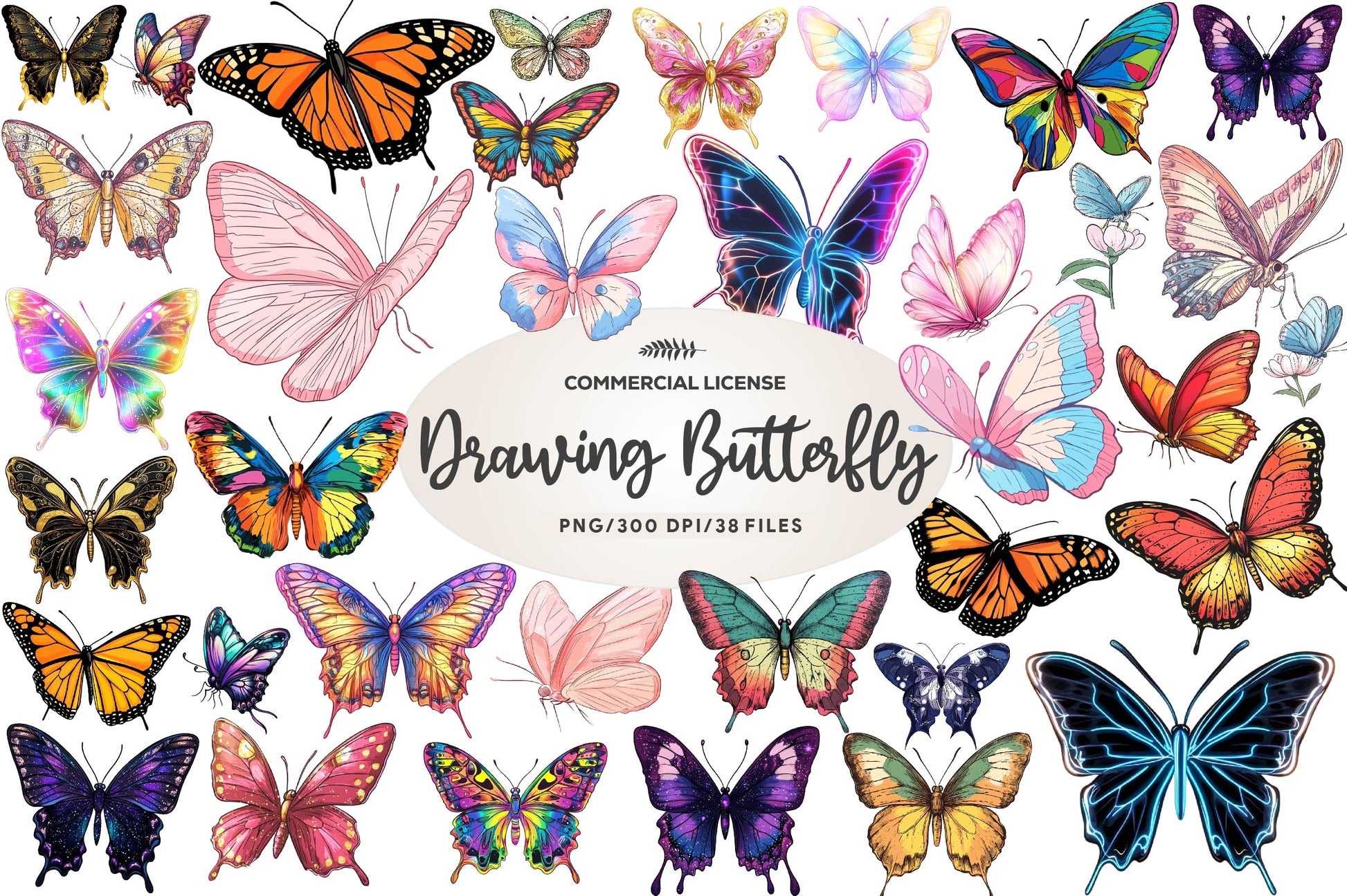 Drawing Butterfly Clipart Bundle - CraftNest - Digital Crafting and Art