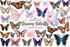 Drawing Butterfly Clipart Bundle - CraftNest - Digital Crafting and Art
