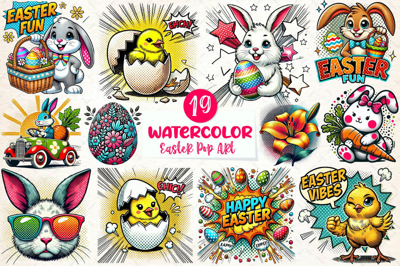 Easter Pop Art Clipart Bundle - CraftNest - Digital Crafting and Art