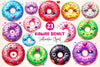 Kawaii Cute Donut Clipart Bundle 2