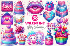 Glittery Valentine Clipart Bundle 2 - CraftNest - Digital Crafting and Art