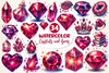 Burgundy Crystals And Gems Clipart Bundle 2