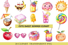 Cute Sweet Summer Clipart Bundle - CraftNest - Digital Crafting and Art