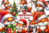 Christmas Fox Set Clipart Bundle
