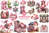 Pink Western Cowgirl Clipart Bundle