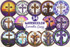 Lavender Blessing & Cross Faux Stained Glass Clipart Bundle