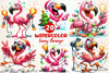 Christmas Funny Flamingo Clipart Bundle