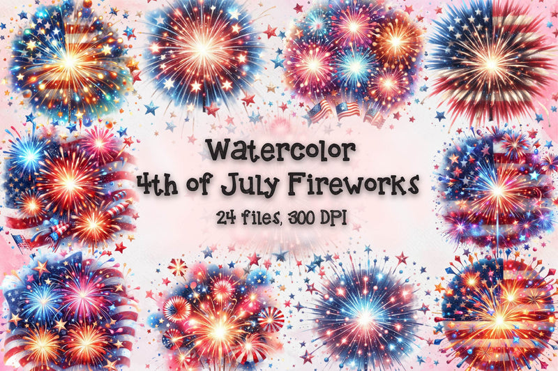 4th Of July Fireworks Clipart Bundle - CraftNest - Digital Crafting and Art