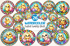 Easter Stained Glass Chick Clipart Bundle - CraftNest - Digital Crafting and Art
