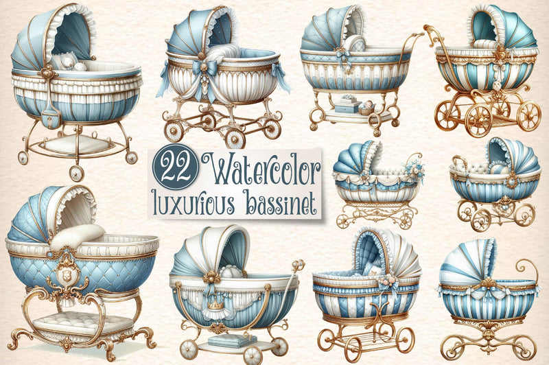 Baby Luxurious Bassinet Clipart Bundle - CraftNest - Digital Crafting and Art