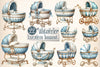Baby Luxurious Bassinet Clipart Bundle