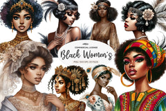 Vintage Black History Month Women's Clipart Bundle - CraftNest - Digital Crafting and Art