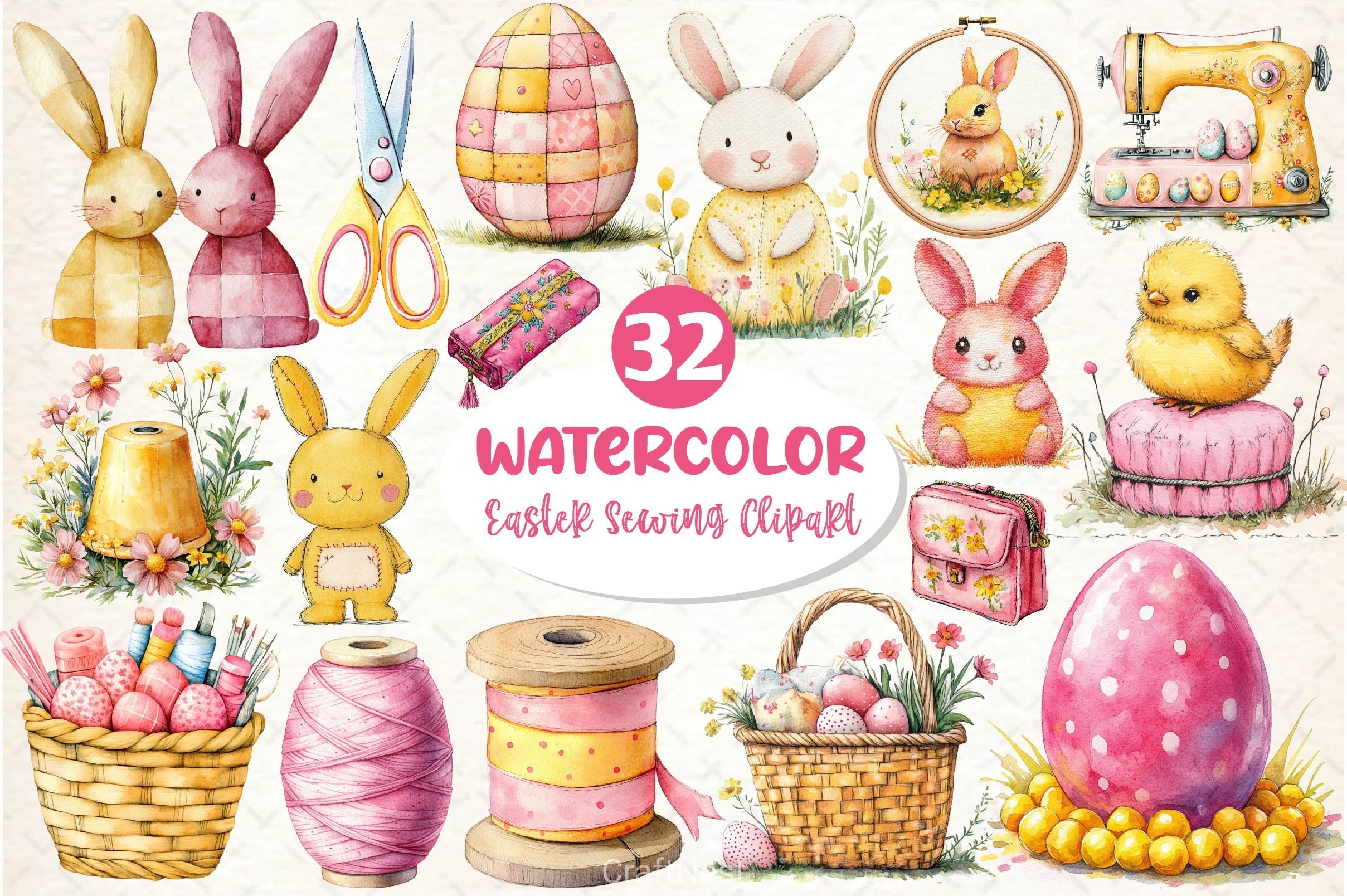 Easter Sewing Clipart Bundle 2 - CraftNest - Digital Crafting and Art
