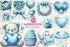 Serene Blue Valentine Clipart Bundle