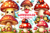 Cute Insects Mushroom Clipart Bundle