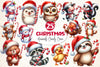 Animals Holding Candy Cane Clipart Bundle
