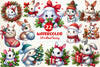 Woodland Christmas Bunny Clipart Bundle