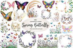 Spring Butterfly Border Clipart Bundle 1 - CraftNest - Digital Crafting and Art