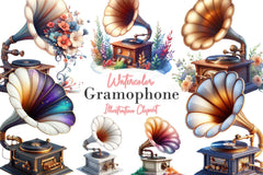 Gramophone Clipart Bundle - CraftNest - Digital Crafting and Art