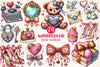 Glitter Coquette Valentines Clipart Bundle