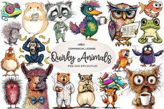 Funny Quirky Animals Clipart Bundle - CraftNest - Digital Crafting and Art