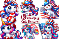 4Th Of July Unicorn Clipart Bundle - CraftNest - Digital Crafting and Art