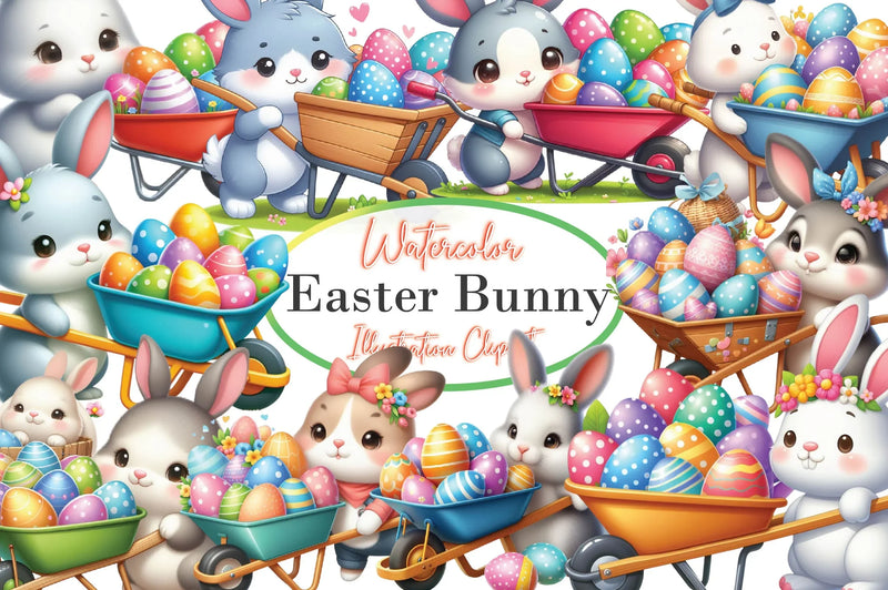 Happy Bunny Clipart Bundle - CraftNest - Digital Crafting and Art