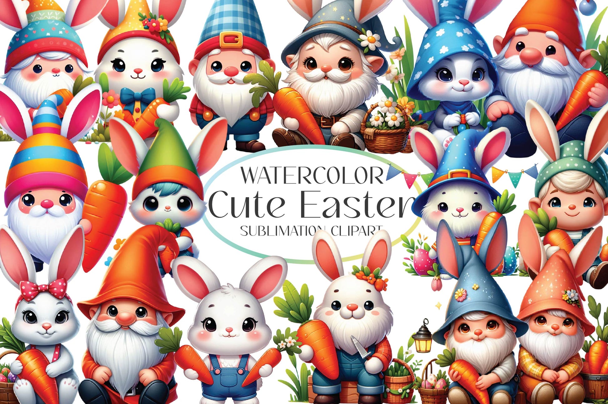 Cute Easter Clipart Bundle - CraftNest - Digital Crafting and Art