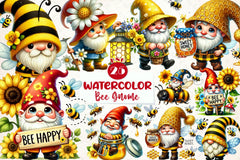 Honey Bee Gnome Clipart Bundle 1 - CraftNest - Digital Crafting and Art