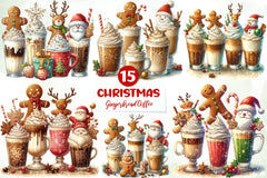 Christmas Gingerbread Coffee Clipart Bundle - CraftNest - Digital Crafting and Art