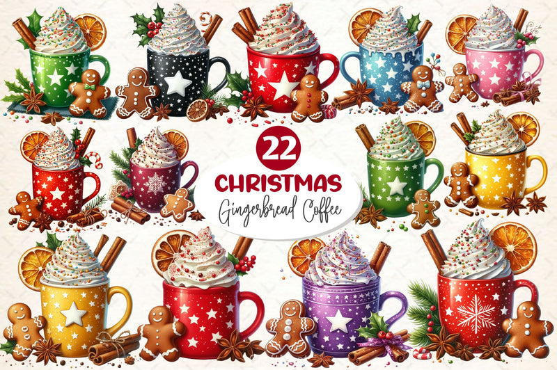 Xmas Gingerbread Coffee Clipart Bundle - CraftNest - Digital Crafting and Art