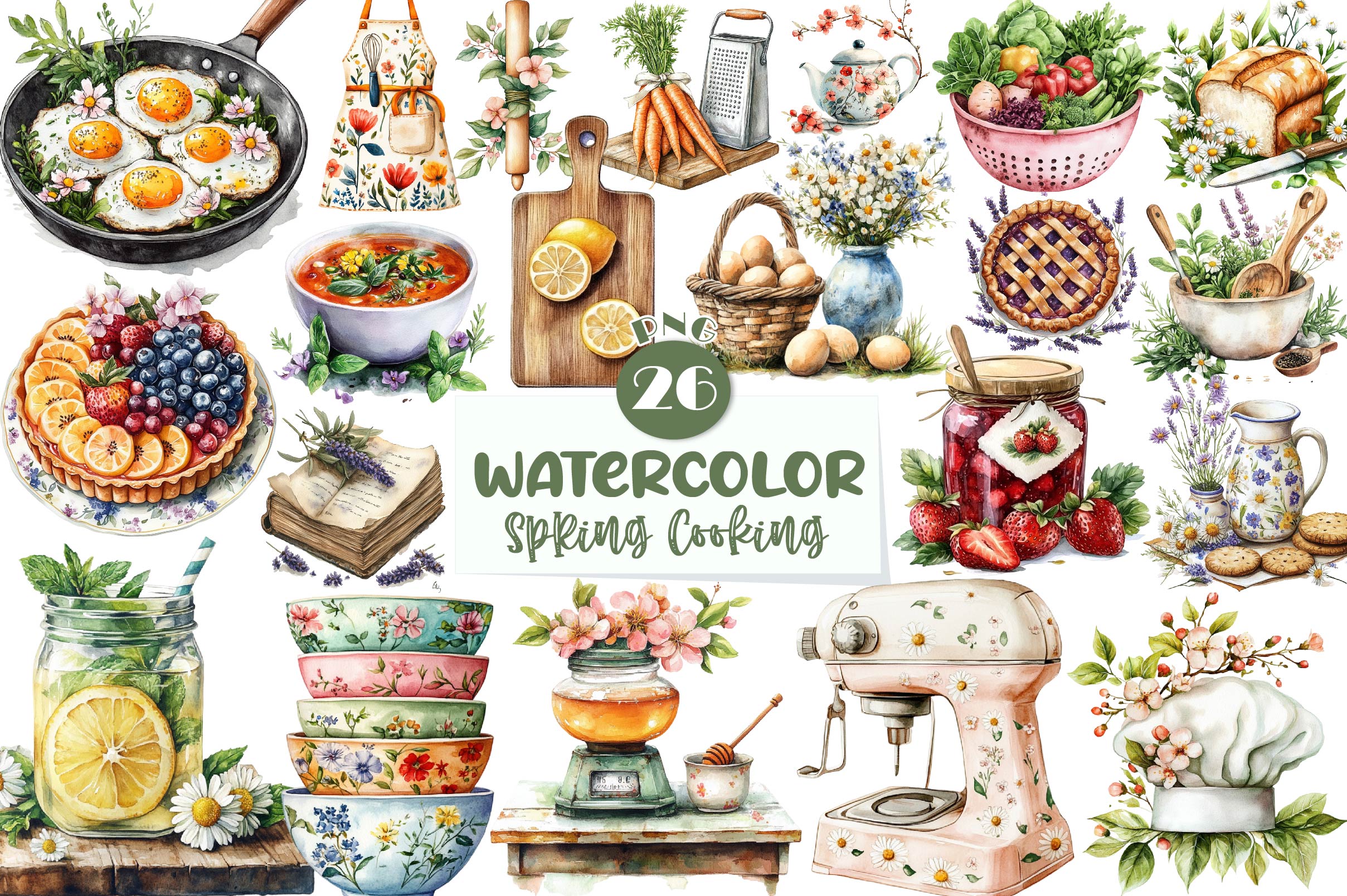 Spring Cooking Clipart Bundle - CraftNest - Digital Crafting and Art