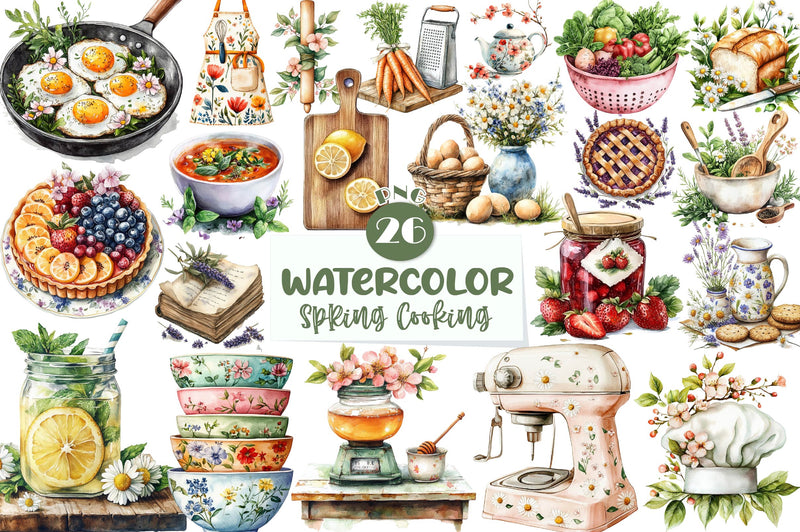 Spring Cooking Clipart Bundle - CraftNest - Digital Crafting and Art