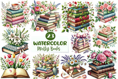 Pretty Books With Flowers Clipart Bundle 2 - CraftNest - Digital Crafting and Art