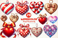 Christmas Heart Ornaments Clipart Bundle - CraftNest - Digital Crafting and Art