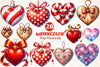 Christmas Heart Ornaments Clipart Bundle