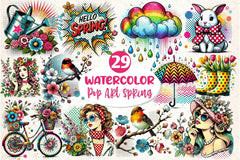 Pop Art Spring Day Clipart Bundle - CraftNest - Digital Crafting and Art