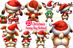 Funny Christmas Dog From Behind Clipart Bundle - CraftNest - Digital Crafting and Art