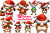 Funny Christmas Dog From Behind Clipart Bundle