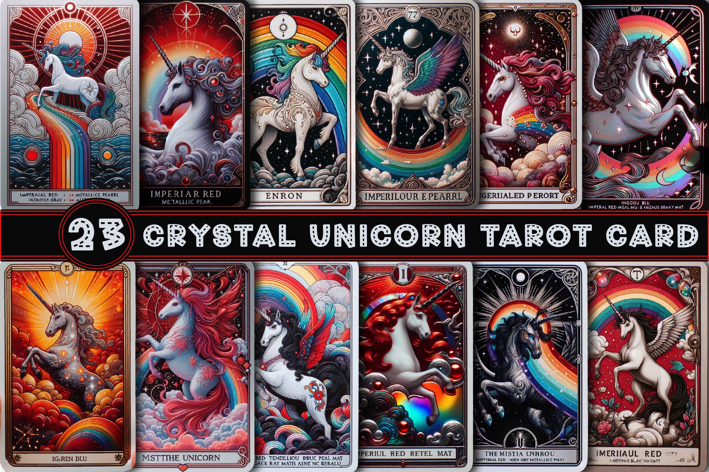 Crystal Unicorn Tarot Card Clipart Bundle - CraftNest - Digital Crafting and Art